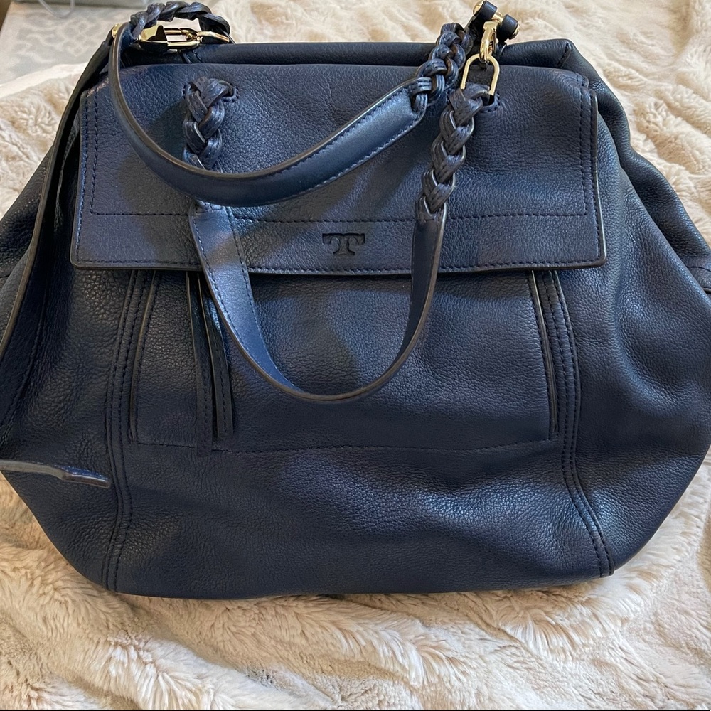 Tory Burch Half Moon Leather Satchel